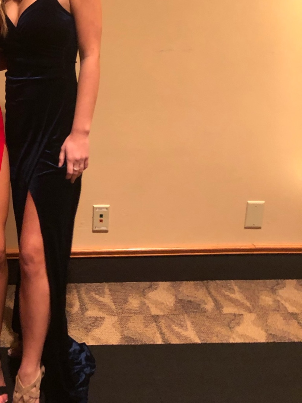Navy Windsor Velvet Slip Maxi Dress - Elegant Evening Gown